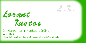 lorant kustos business card