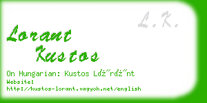 lorant kustos business card